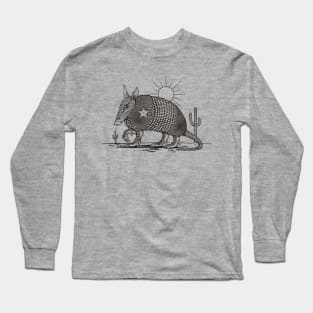 Texas Landscape With Armadillo Long Sleeve T-Shirt